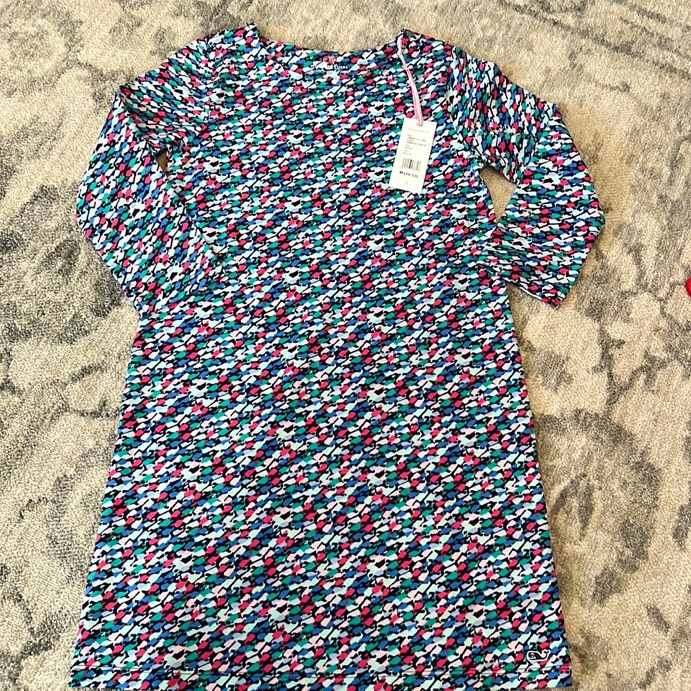 Vineyard Vines pink purple whale pattern dress NEW